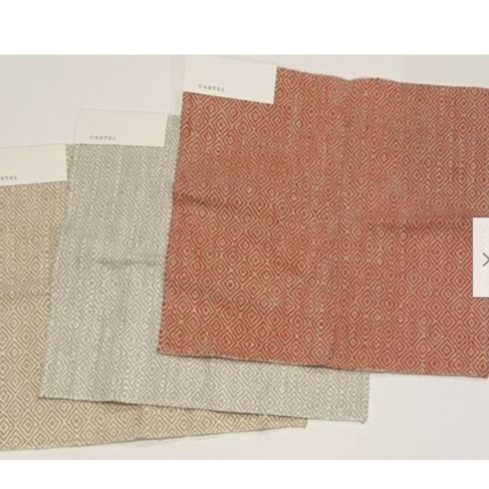 Castel Maison Kuba Sample Swatch Lot Of 3 Upholstery Fabric Red Gray Beige
